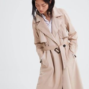 Zara Faux Suede Women’s Trench Coat Size L